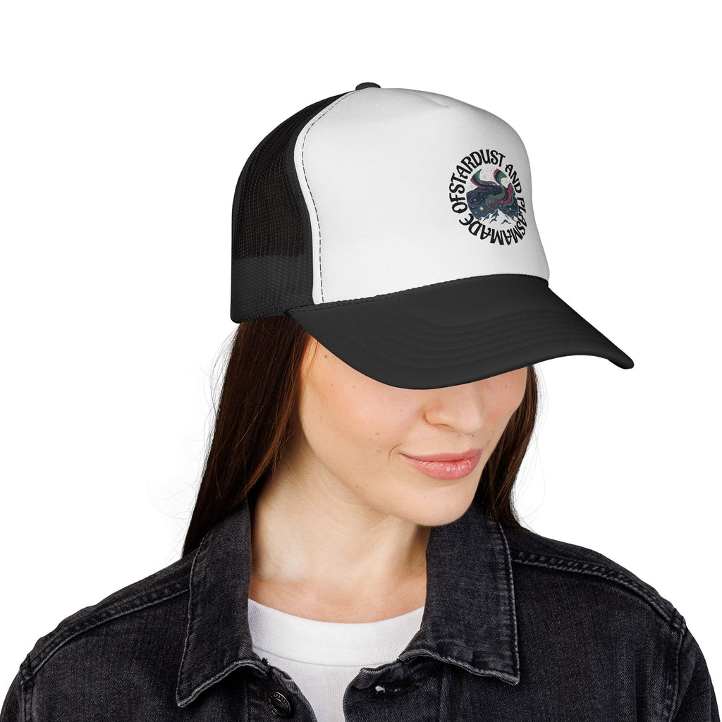 MADE OF STARDUST AND PLASMA trucker hat
