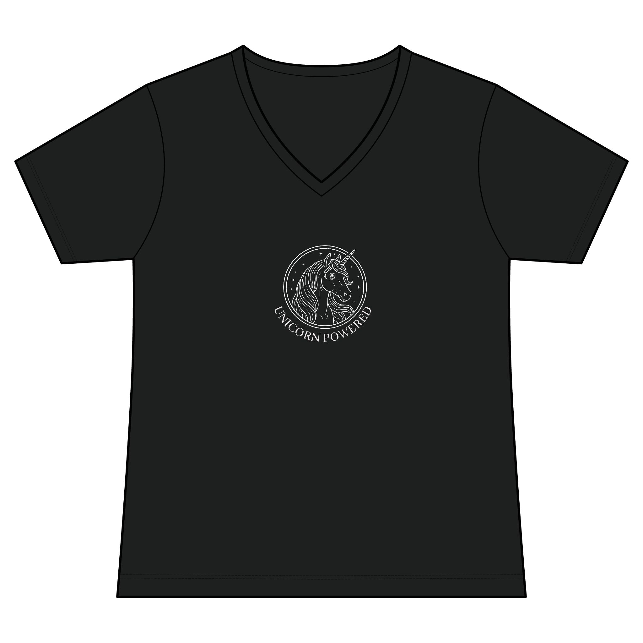 UNICORN POWERED Women's V-Neck Tee