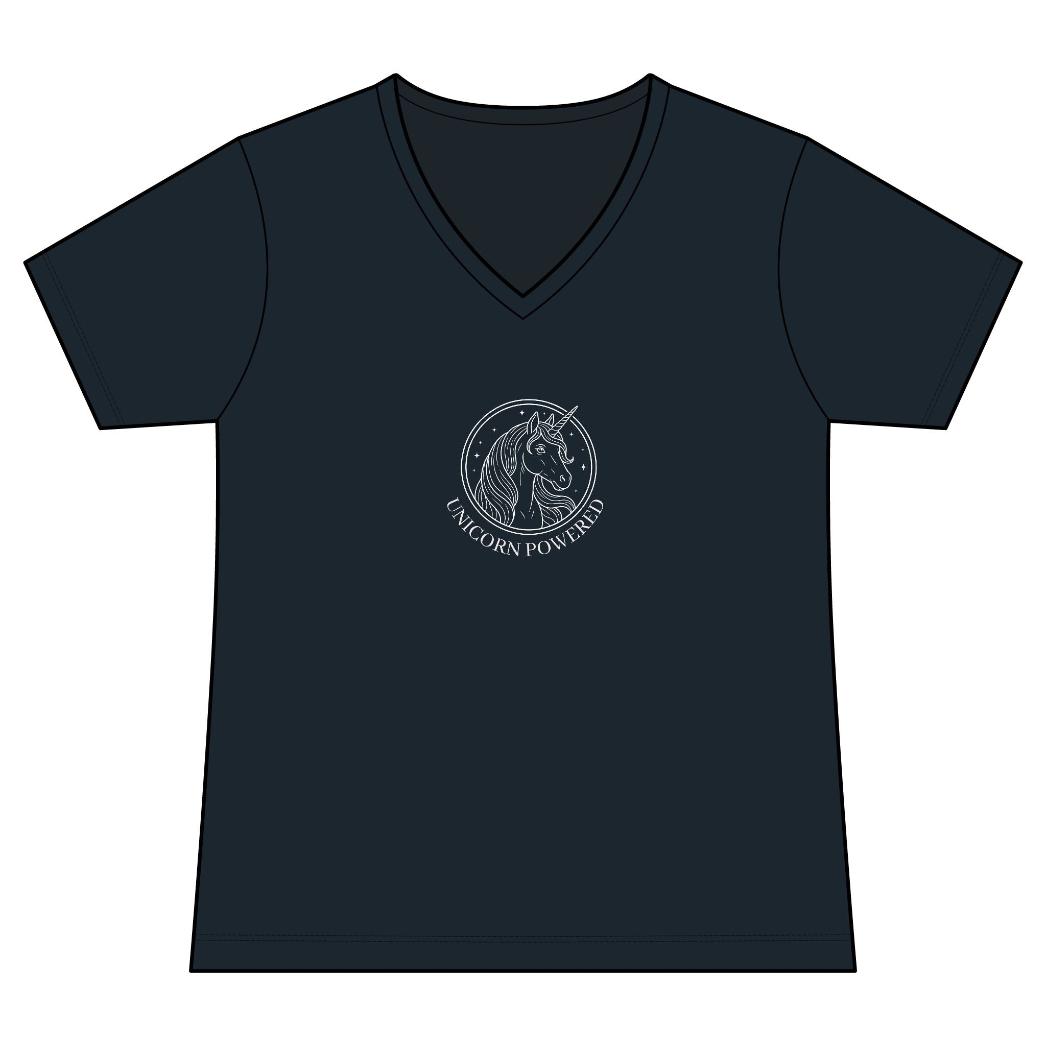 UNICORN POWERED Women's V-Neck Tee