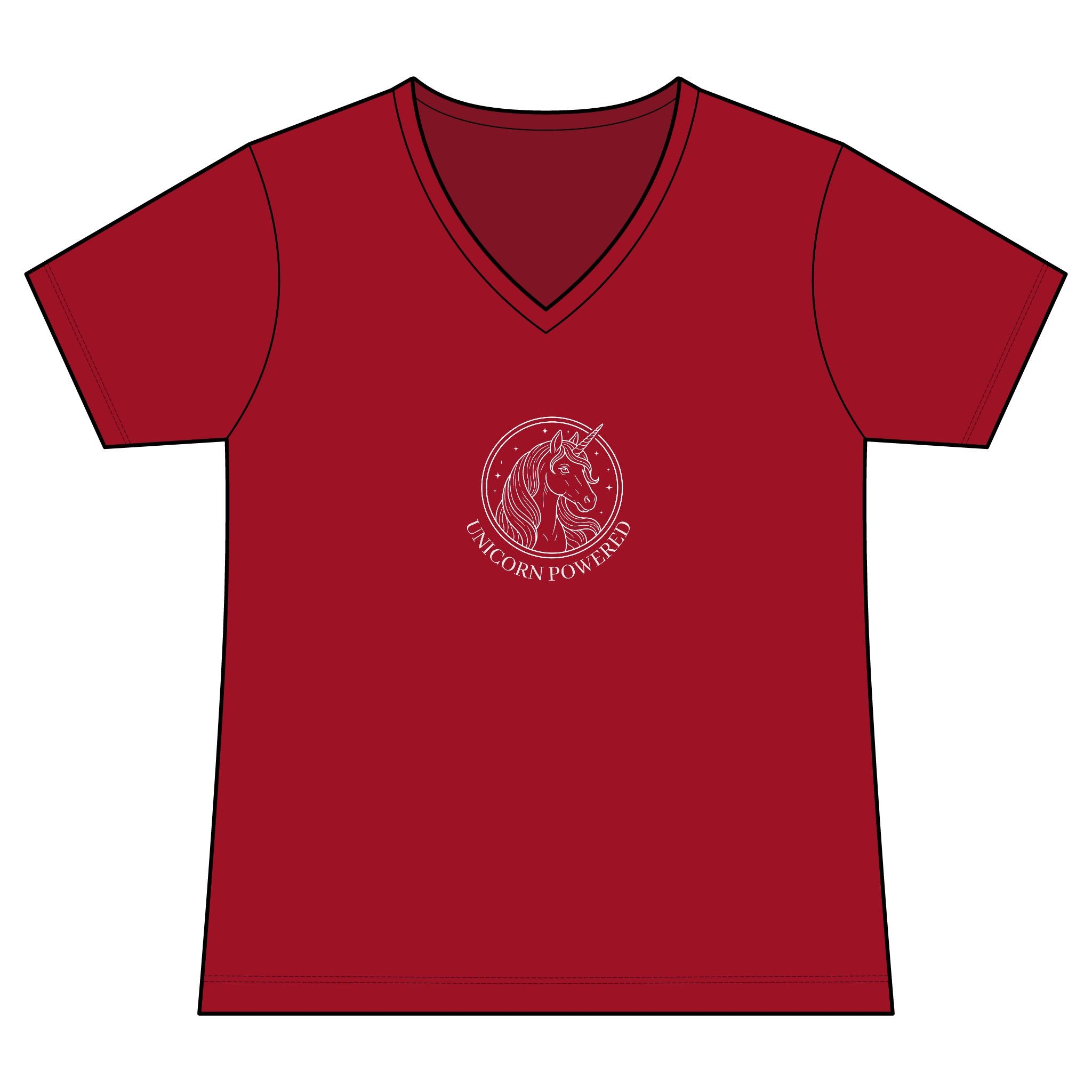 UNICORN POWERED Women's V-Neck Tee